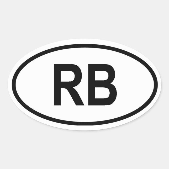 Botswana "RB" Oval Sticker (Front)