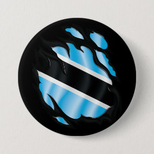 Botswana Ripped Flag 7.5 Cm Round Badge