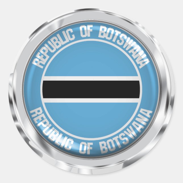 Botswana Round Emblem Classic Round Sticker (Front)
