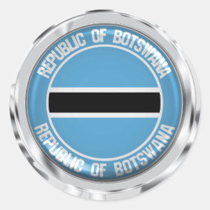 Botswana Round Emblem Classic Round Sticker