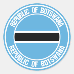 Botswana Round Emblem Classic Round Sticker