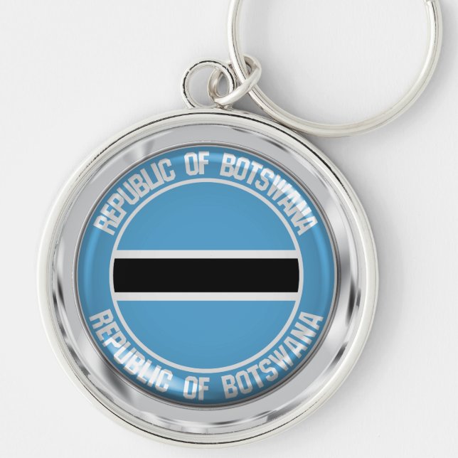Botswana Round Emblem Key Ring (Front)