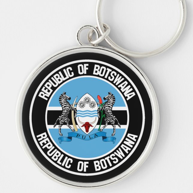 Botswana Round Emblem Key Ring (Front)