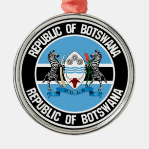 Botswana Round Emblem Metal Tree Decoration