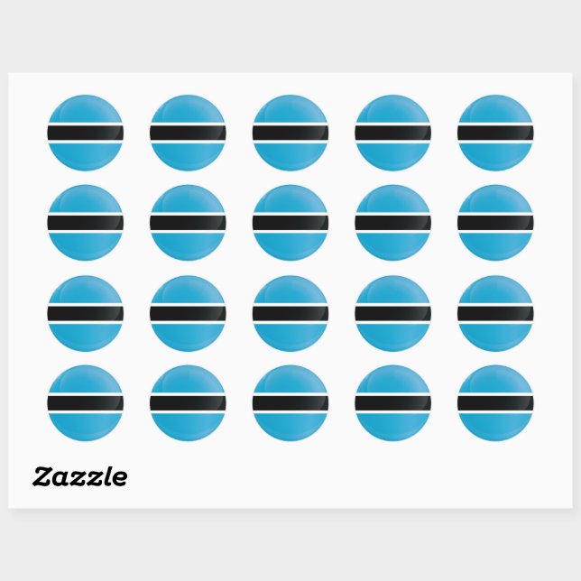 Botswana  Round Icon Flag  Classic Round Sticker (Sheet)