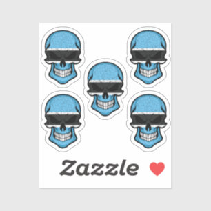 Botswana Smiling Skull Flag 
