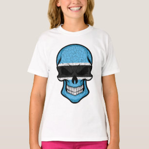 Botswana Smiling Skull Flag T-Shirt