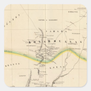Botswana, South Africa 51 Square Sticker