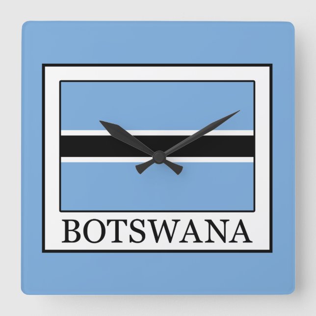 Botswana Square Wall Clock (Front)