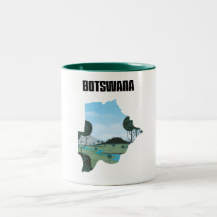 Botswana travel poster Two-Tone coffee mug