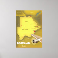 Botswana vintage style travel poster.