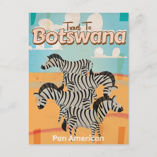 Botswana Vintage Travel Poster Postcard (Front)