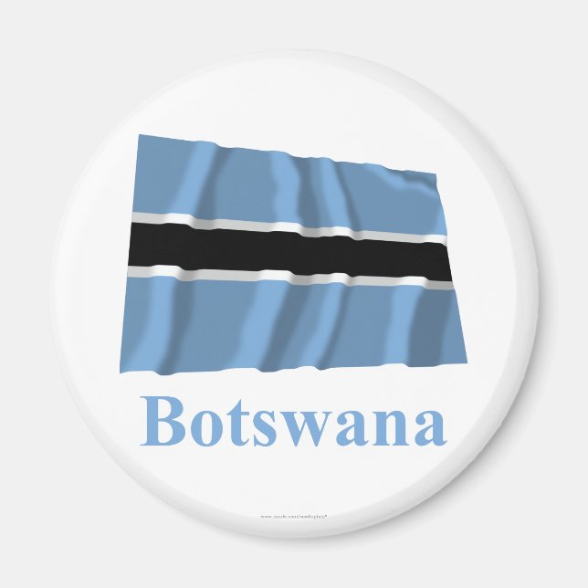 Botswana Waving Flag with Name Magnet (Front)