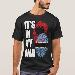 Botswanan And Albanian Mix DNA Flag Heritage T-Shirt