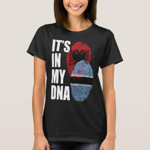 Botswanan And Albanian Mix DNA Flag Heritage T-Shirt