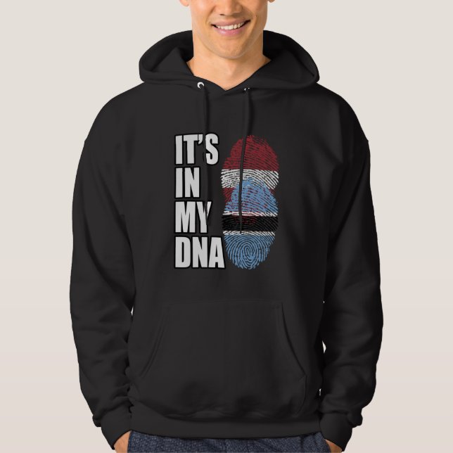 Botswanan And Latvian Mix DNA Heritage Flag Hoodie (Front)