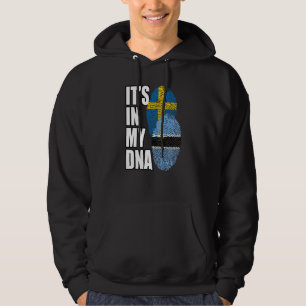 Botswanan And Swedish Mix DNA Flag Heritage Premiu Hoodie