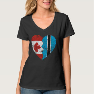 Botswanan Canadian Flags Heart Canada Botswana Roo T-Shirt