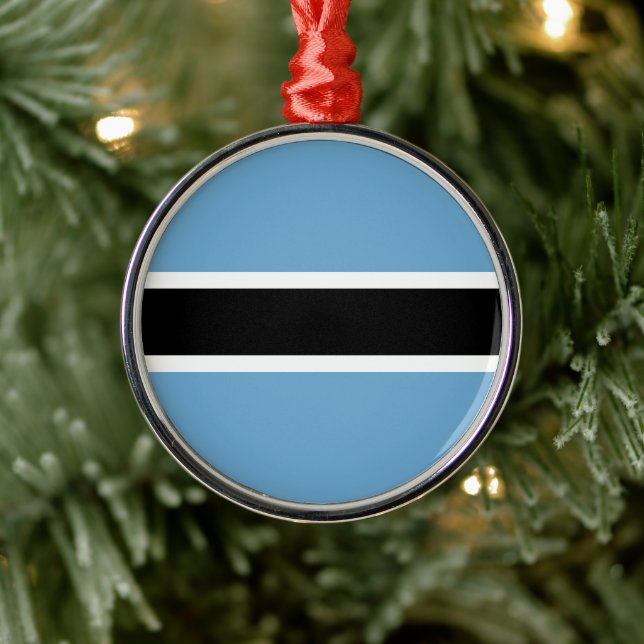 Botswanan Flag (Botswana) Metal Tree Decoration (Tree)