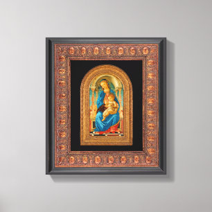 Botticelli (1445-1510) Madonna & Child Enthroned C Canvas Print