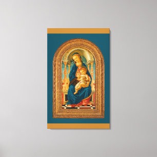 Botticelli (1445-1510) Madonna & Child Enthroned Canvas Print