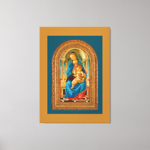 Botticelli (1445-1510) Madonna & Child Enthroned  Canvas Print