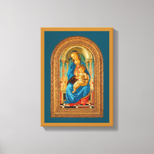 Botticelli (1445-1510) Madonna & Child Enthroned Canvas Print