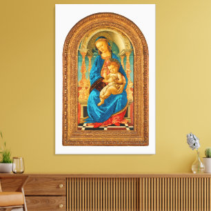 Botticelli (1445-1510) Madonna & Child Enthroned  Canvas Print