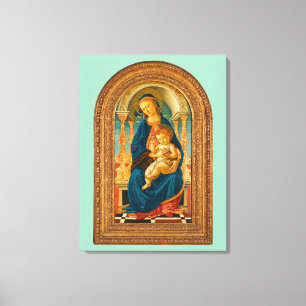 Botticelli (1445-1510) Madonna & Child Enthroned Canvas Print