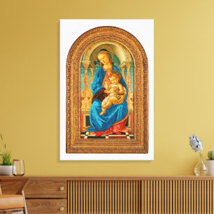 Botticelli (1445-1510) Madonna & Child Enthroned  Canvas Print