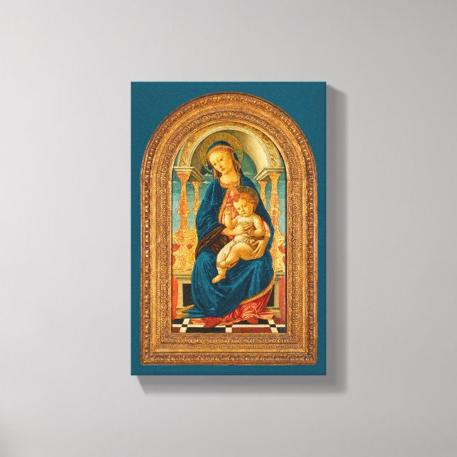 Botticelli (1445-1510) Madonna & Child Enthroned Canvas Print (Front)