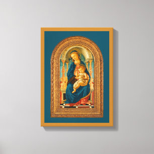 Botticelli (1445-1510) Madonna & Child Enthroned  Canvas Print