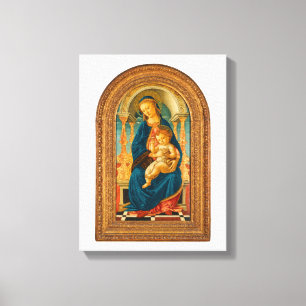 Botticelli (1445-1510) Madonna & Child Enthroned Canvas Print