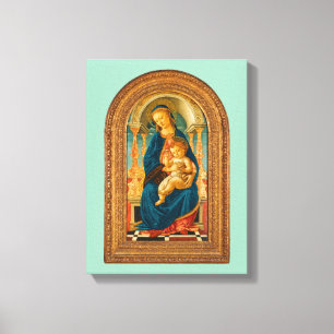 Botticelli (1445-1510) Madonna & Child Enthroned Canvas Print