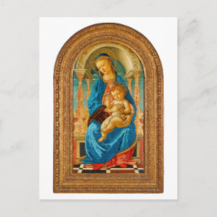 Botticelli (1445-1510) Madonna & Child Enthroned Holiday Postcard