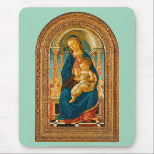 Botticelli (1445-1510) Madonna & Child Enthroned Mouse Mat