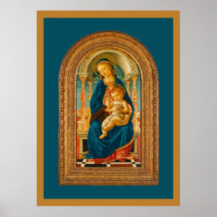 Botticelli (1445-1510) Madonna & Child Enthroned  Poster