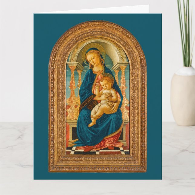 Botticelli (1445-1510) Madonna & Child Enthroned  Thank You Card (Front)