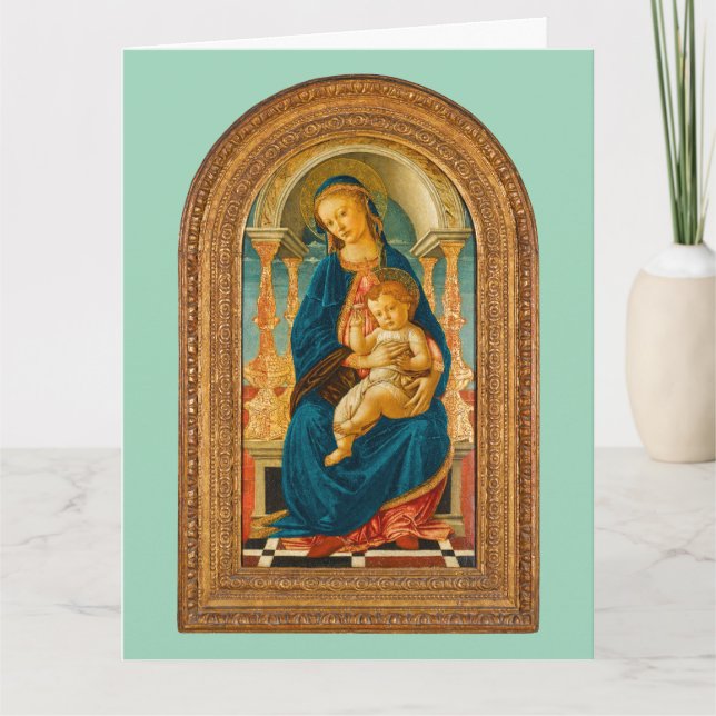 Botticelli (1445-1510) Madonna & Child Enthroned  Thank You Card (Front)