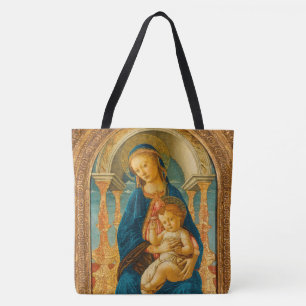 Botticelli (1445-1510) Madonna & Child Enthroned Tote Bag