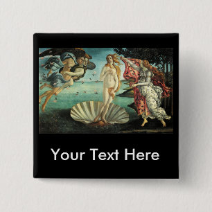 Botticelli - Birth of Venus 15 Cm Square Badge