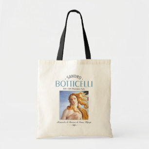 Botticelli Birth of Venus Painting and Painter Bio Tote Bag