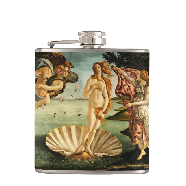 Botticelli Birth Of Venus Renaissance Art Painting Hip Flask (Front)