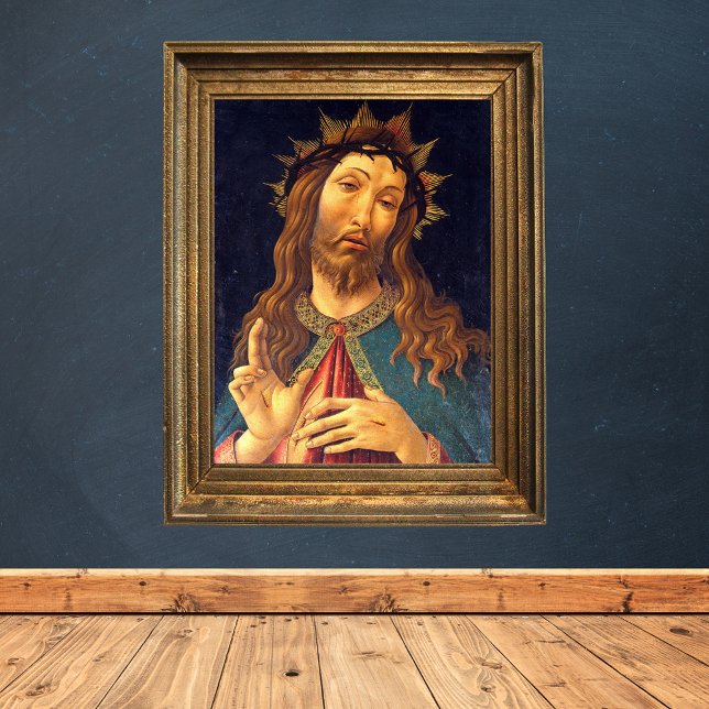 Botticelli Christ Crowned with Thorns Lent Easter Poster (Christ crowned with thorns by Sandro Botticelli - Catholic Christian Lent Wall Art)