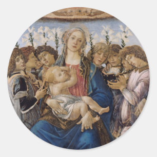 Botticelli Madonna and Child Classic Round Sticker