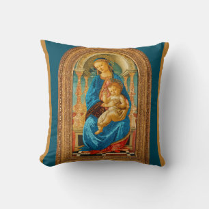 Botticelli Madonna and Child throw pillow