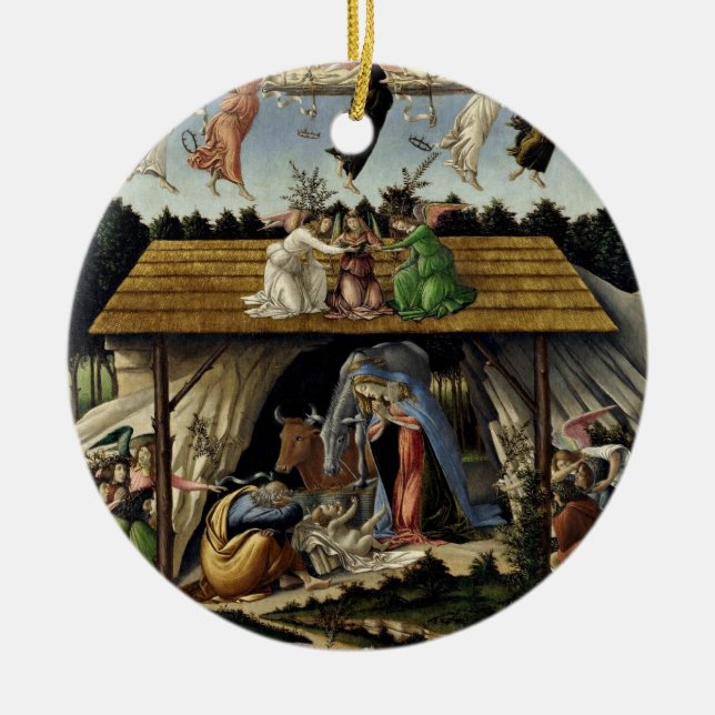 Botticelli Mystical Nativity Ceramic Tree Decoration (Front)