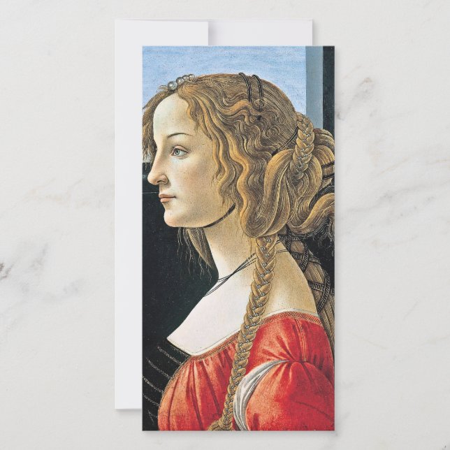 Botticelli - Portrait Of Simonetta Vespucci Holiday Card (Front)