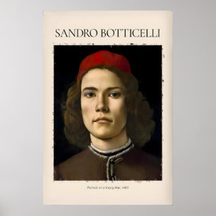 Botticelli Portrait Young Man Red Hat 1483 Art Poster