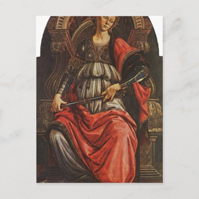 Botticelli, Sandro Fortitudo 1470 Technique Temper Postcard (Front)